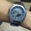 Original Shock Watch G 2100 Sports Digital Quartz Unisex Watch Alloy Dial Full Function World Time Steel Band Oak Series2024