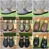 Horsebit Slipper Designer Hommes Slip-on Baotou Pantoufles de luxe en cuir de veau Toile Semelle en caoutchouc Mules à talons bas Diapositives Casual Wear Chaussures paresseuses 39-46