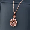 Pendentif Colliers Mode coréenne fleur pendentifs tour de cou en acier inoxydable collier pour femmes bijoux 2023 accessoires de mariage ZD1 SSKPendant