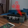 Skrivbordsklockor digital väckarklocka LED ELEKTRONISK PROJEKTOR Vakt Tid Projektion Sovrummet Bedside Automatisk bakgrundsbelysning Rotation 231124
