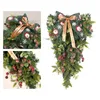 Decorative Flowers Xmas Tree Wreath String Lamps Christmas Teardrop Swag For Indoor Outdoor