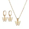 Collane con perline Moda classica dolce e adorabile ciondolo a forma di farfalla Collana da donna in lega Orecchini Set di gioielli Accessori regalo 231124