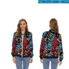 Vestes pour femmes femmes automne mode veste à glissière hauts manches longues coloré Art impression décontracté Baseball col manteau mince veste femmes