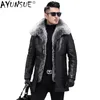 Pele masculina faux ayunsue genuíno casaco de couro de pele de carneiro roupas masculinas 90 para baixo jaquetas mens colarinho real casaco roupas de inverno ropa lxr805 231124