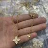 Collana design da donna in vetro in vetro in vetro 18k oro in acciaio inossidabile in acciaio inossidabile Lettera di choker a ciondolo Europa America Fashi