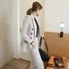 Женские костюмы Blazers осени женский корейский стиль элегантная модная лацка