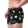 Underpants estrela os homens pretos e brancos de roupas íntimas sexy boxer hombre de meninos impressão de poliéster de boxershorts boxershorts