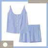 Женская одежда для сна Пижамы Женский летний хлопок в шортах без рукавов. Сексуальные женские женские пьесы на 2 частя
