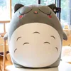 Cute Cat Plush Doll Soft Fill Grey Cat Throw Pillow Gift Stock