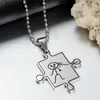 Pendentif Colliers Rinhoo Acier Inoxydable Garçon Et Fille Couple Collier Amoureux Charme Saint Valentin Cadeau