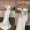 Abiti da sposa a sirena brillanti Collo ispirato all'Art Déco Senza spalline Perline Pieghe Abito di corte senza schienale Abito da sposa taglie forti su misura Vestidos De Novia