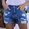 Damen-Shorts, Jeans für Damen, mittlere Taille, Distressed, zerrissen, Denim, Sommer, Vintage, lässig, Mini-Kurzhose, S-2XL