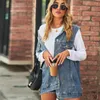 Frauen Westen 2023 Mode Denim Weste Für Frauen Ärmellose Beiläufige Lose Lange Jeans Jacke Mantel Straße Hipster Weibliche Kleidung S-XL