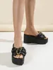 Slippers Wedge For Women Big Butterfly Decor Summer Sandals Comfort Transparent Slides Platform High Heels