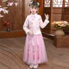 Mädchenkleider Chinesisches Jahr Kinderkleid Baby Mädchen Kinder Fee Hanfu Fleece gefüttert Warm Stickerei Mantel Jacke Tops Prinzessin Tüll Röcke 231124