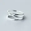 Solitaire Ring Modian äkta 925 Sterling Silver Simple Cross Finger Ring For Women Fashion 3 Storlekar Ring Minimalist Style Fine Jewelry Bijoux 230425