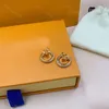 Mens Diamond Stud Earrings Luxury Jewelry Designer Earring V Letters Small Gold Plated Women Valentine Wedding Trendy Bracelet with Box