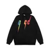 Högkvalitativ GU Hem Digital Spray Printed Colorful Lightning Blade Letter Printing Unisex Hooded Sweater