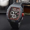 2023 Flowers Skeleton Designer Volledige functie Automatische dating heren Watch Luxe mode mode heren rubber siliconen kwarts beweging klok casual horloge