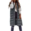 Gilets pour femmes Plus la taille 5XL vestes d'hiver sans manches pour femmes garder au chaud élégant gilet à capuche Parkas dame coton rembourré mi long gilet