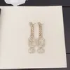 2024 Fashion Designer Stud Earrings channel Women Fashion Brand Double Letter Geometric Big Annulus Earring Inlay Crystal Eardrop Wedding Jewelry ax44i