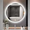 Miroirs salle de bain miroir rond mur intelligent lumière LED anti-buée maquillage nordique vanité suspendue