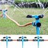 Watering Equipments Lawn Sprinkler With Nozzle Garden Three Arm Auto Irrigation Rotating Ground Plug Waterer Grass Vegetable Sprayer