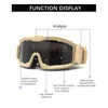 Utomhus Eyewear Upgrade 3mm Tactical Goggles Militär Combat Explosion-Proof Anti-Chock Glasses Outdoor Hunting Airsoft Paintball Eyewear 231124