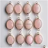 Чары натуральный камень розовый кварцевый хрустальный разъем 13x18 мм для браслетов ожерели