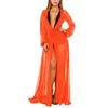 Women's Swimwear Summer Sexy Women Chiffon See-through Bikini Long Cover Up Swimsuit Beach Dress Bathing Suit Cover-Ups