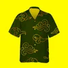 Erkekler Sıradan Gömlek Jumeast 3D Vintage Lucky Bulut Baskılı Hawaii Gömlek Erkekler Kısa Kollu Retro Moda Çin Stili Gevşek Üstler 5xlmen's