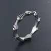 Anéis de cluster de aço inoxidável minimalista forma de bambu senhoras e homens anel temperamento simples legal jóias emo 2023 meninos presente