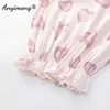 Kvinnors sömnkläder lyxiga is silkes söta rosa sling pyjamas uppsättning för kvinnor sommarshorts sömnkläder för tjej het c pijamas kvinna cool nattkläder
