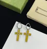 Nuovo arrivo Croci Ciondolo Ciondola Orecchino Uomo Donna Orecchini firmati Argento placcato Cerchio Eardrop Accessori moda Gioielli per feste di nozze