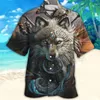 Casual shirts voor heren heren shirt zomer Hawaiiaanse grafische prints gitaar gitaar turndown kaki vakantie korte sleeveapparel tropical mode soft