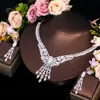 Collares con cuentas CWWZircons 2 unids Gorgeous Perfect Cut Yellow Cubic Zirconia Luxury Women Party Wedding Traje Collar Conjuntos de joyería nupcial T715 231124