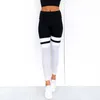 Leggings taktrellen 8% Elastan Gotungie Siatkowe Legginsy Z Wstawkami Gradientowe Legginsy Damskie Fitness Casual Spodnie Nowy Patchworkow