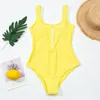 Women's Swimwear Zipper One Piece Plus Size Swimsuits For Women Monokini 2023 Printed Beachwear Sexy Bodysuits Backless Bathing Suit XL