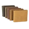 Wallets Men Wallet Genuine Leather Short Slim Male Purses Money Clip Dollar Top 2023 Vintage Fashion