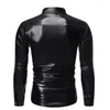 Camisas casuais masculinas preto metálico lantejoulas patchwork camisa homens estilo discoteca vestido de dança homens festa de halloween baile chemise homme