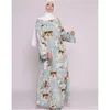 Vêtements ethniques moyen-orient turquie femmes musulmanes imprimé fleuri Robe longue Abaya arabe islamique pakistanais caftan Maxi Robe Eid Ramadan