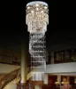 Modern K9 Crystal Chandelier Long staircase lights Crystal Light Spiral Ladder Luxury Crystal Hanging Fixtures Crystal Chandelie