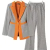 Damskie garnitury Blazers V-dół cekiny Bling Ceifty Kobiety biuro biuro Business Mundur Blazer garnitur zużycie 230426
