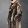 Herrpäls faux vinter imitation liten tvättbjörn kappa mink överrock varma kläder stilig mode casual dräkt krage jackor 231124