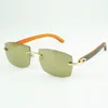 Nowe okulary przeciwsłoneczne C Hardware 3524032 z pomarańczowymi drewnianymi patykami i soczewkami 56 mm dla unisex