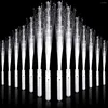 Party Decoration 12-24 Pieces Glow Fiber Optic Wand LED Light Up Stick 3 Modes White For Wedding Birthday