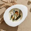 Bols en forme d'oeuf motif de pierre bol isolé blanc cuisine artistique irrégulière vaisselle de restaurant haut de gamme soupe créative