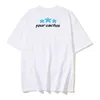 Y2k Streetwear Color Match Letter Foaming Broken White Sommer T-Shirts Männer und Frauen Kurzarm Baumwoll-T-Shirt