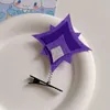 Hårklipp anime genshin Impact Purple Tasketikettklipp för flickor Barrettes Huvudband Huvudbonader Kvinnor Tillbehör