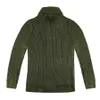 Suéter dos homens Exército Verde Cardigan Homens Buttonup Sweater Outono Inverno Casaco De Malha Grosso Quente Casual Sólido Streetwear Mens Moda Roupas 231124